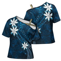 Tahiti Matarii Cross Shoulder Shirt Tahitian Spring Blue Galaxy LT05 - Polynesian Pride