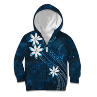 Tahiti Matarii Kid Hoodie Tahitian Spring Blue Galaxy LT05 Zip Hoodie Blue - Polynesian Pride