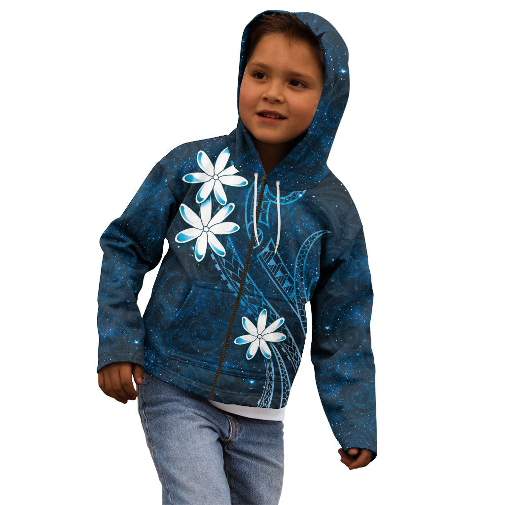 Tahiti Matarii Kid Hoodie Tahitian Spring Blue Galaxy LT05 - Polynesian Pride