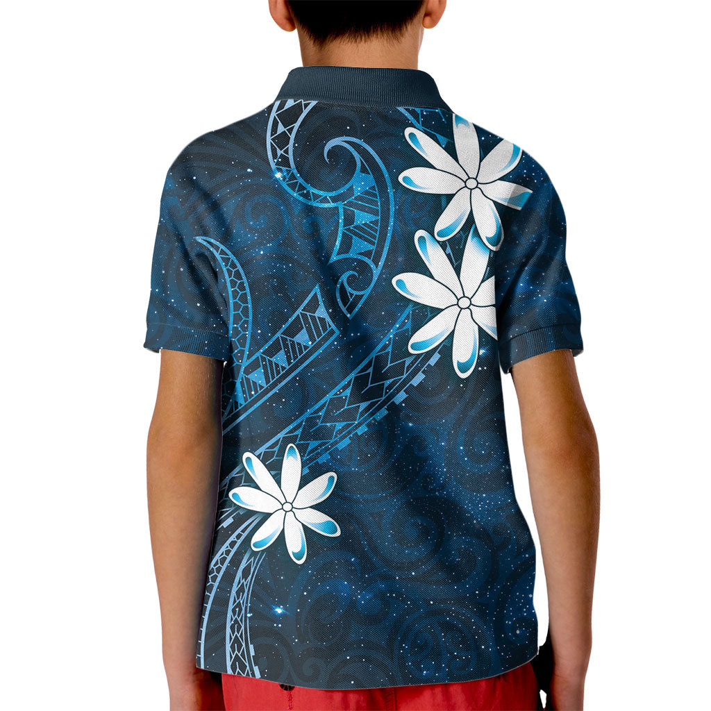 Tahiti Matarii Kid Polo Shirt Tahitian Spring Blue Galaxy LT05 - Polynesian Pride