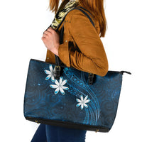 Tahiti Matarii Leather Tote Bag Tahitian Spring Blue Galaxy LT05 Blue - Polynesian Pride