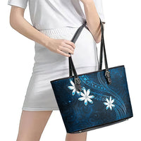 Tahiti Matarii Leather Tote Bag Tahitian Spring Blue Galaxy LT05 - Polynesian Pride