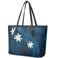 Tahiti Matarii Leather Tote Bag Tahitian Spring Blue Galaxy LT05 - Polynesian Pride