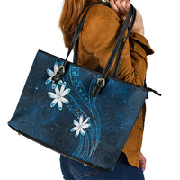 Tahiti Matarii Leather Tote Bag Tahitian Spring Blue Galaxy LT05 - Polynesian Pride