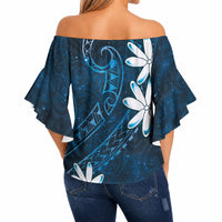 Tahiti Matarii Off Shoulder Wrap Waist Top Tahitian Spring Blue Galaxy LT05 - Polynesian Pride
