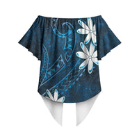 Tahiti Matarii Off Shoulder Wrap Waist Top Tahitian Spring Blue Galaxy LT05 - Polynesian Pride