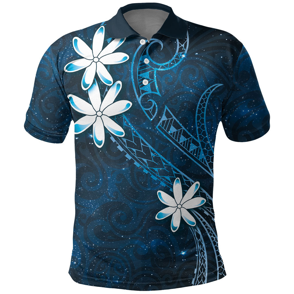 Tahiti Matarii Polo Shirt Tahitian Spring Blue Galaxy LT05 Blue - Polynesian Pride