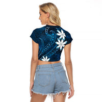 Tahiti Matarii Raglan Cropped T Shirt Tahitian Spring Blue Galaxy LT05 - Polynesian Pride