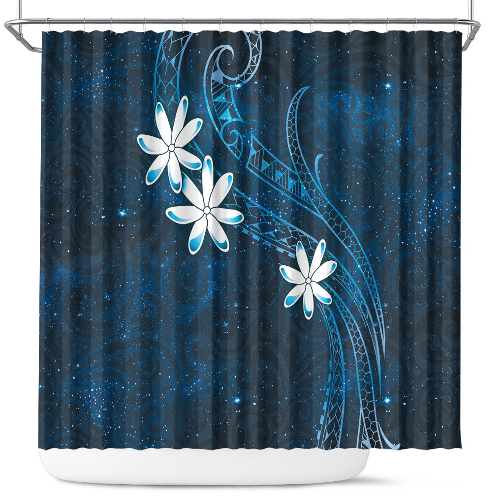 Tahiti Matarii Shower Curtain Tahitian Spring Blue Galaxy LT05 Blue - Polynesian Pride