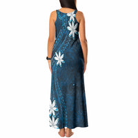 Tahiti Matarii Tank Maxi Dress Tahitian Spring Blue Galaxy LT05 - Polynesian Pride