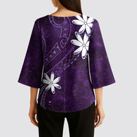 Tahiti Matarii Kimono Sleeve Blouse Tahitian Spring Purple Galaxy LT05 - Polynesian Pride