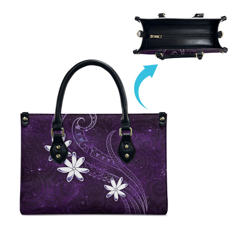 Tahiti Matarii Leather Bag Tahitian Spring Purple Galaxy LT05 - Polynesian Pride