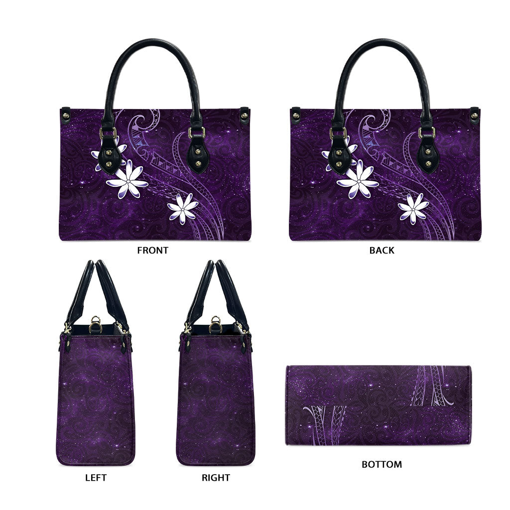 Tahiti Matarii Leather Bag Tahitian Spring Purple Galaxy LT05 - Polynesian Pride