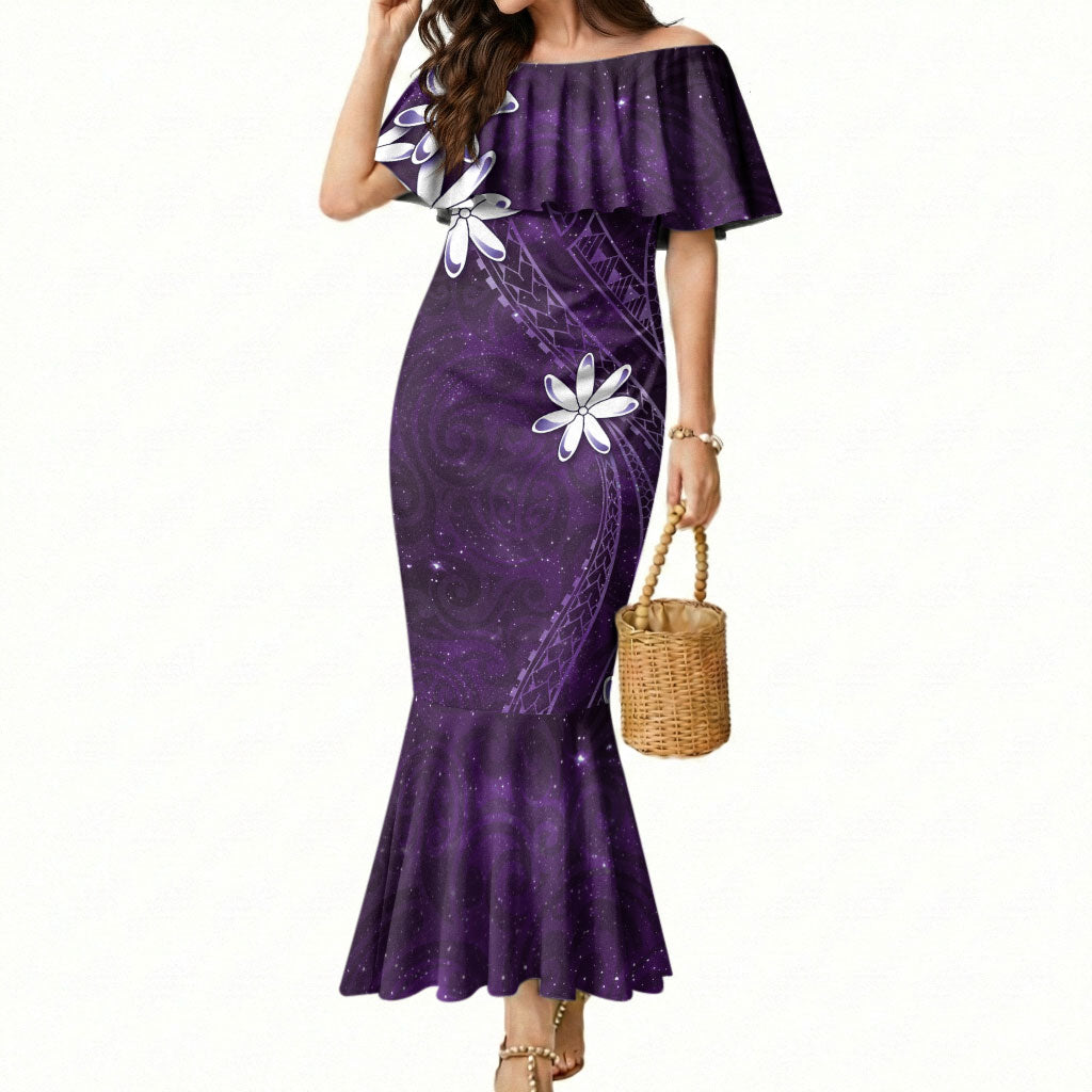 Tahiti Matarii Mermaid Dress Tahitian Spring Purple Galaxy LT05 Women Purple - Polynesian Pride