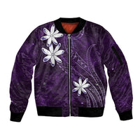 Tahiti Matarii Sleeve Zip Bomber Jacket Tahitian Spring Purple Galaxy LT05 Unisex Purple - Polynesian Pride