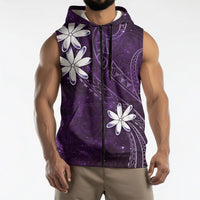 Tahiti Matarii Sleeveless Zip Hoodie Tahitian Spring Purple Galaxy LT05 - Polynesian Pride