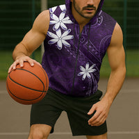 Tahiti Matarii Sleeveless Zip Hoodie Tahitian Spring Purple Galaxy LT05 - Polynesian Pride