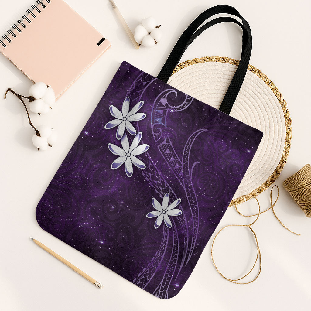 Tahiti Matarii Tote Bag Tahitian Spring Purple Galaxy LT05 Black Strap One Size Purple - Polynesian Pride