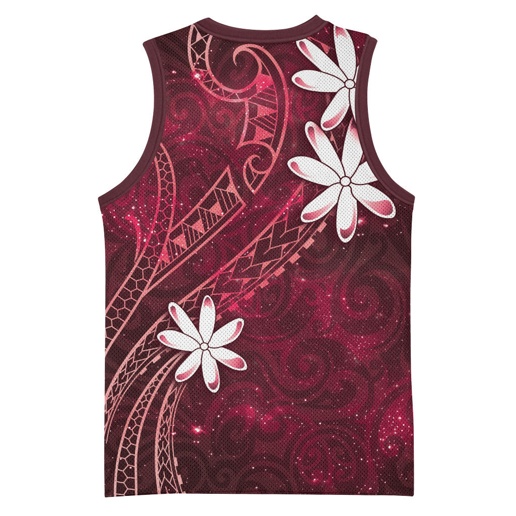 Tahiti Matarii Basketball Jersey Tahitian Spring Red Galaxy LT05 - Polynesian Pride
