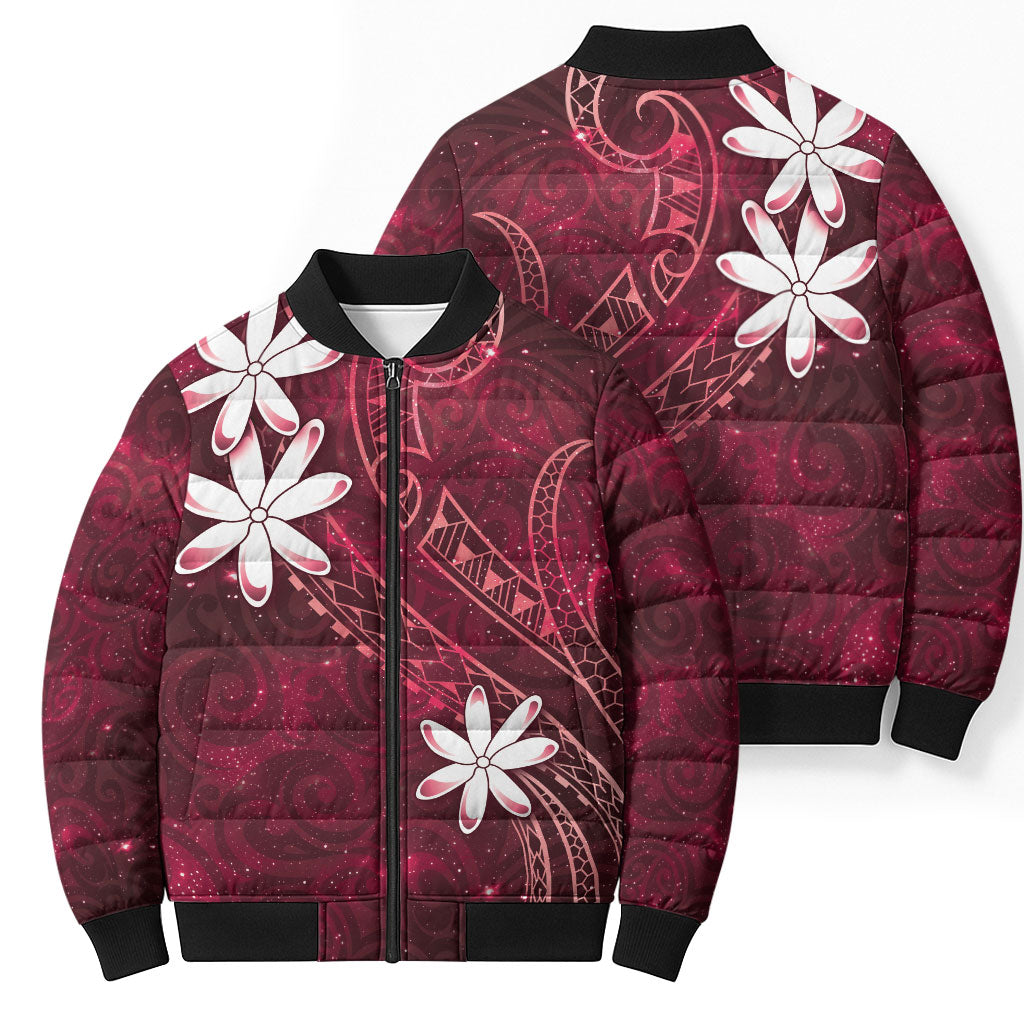 Tahiti Matarii Bomber Puffer Jacket Tahitian Spring Red Galaxy LT05 - Polynesian Pride