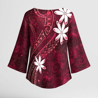 Tahiti Matarii Kimono Sleeve Blouse Tahitian Spring Red Galaxy LT05 - Polynesian Pride