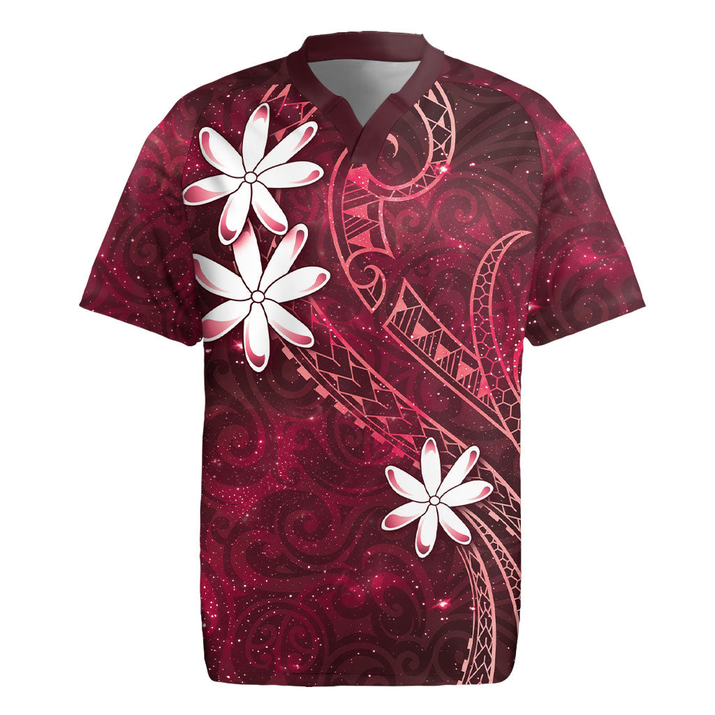 Tahiti Matarii Rugby Jersey Tahitian Spring Red Galaxy LT05 Red - Polynesian Pride