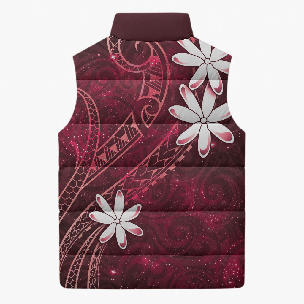 Tahiti Matarii Sleeveless Puffer Jacket Tahitian Spring Red Galaxy LT05 - Polynesian Pride