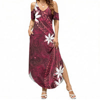 Tahiti Matarii Summer Maxi Dress Tahitian Spring Red Galaxy LT05 Women Red - Polynesian Pride