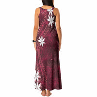 Tahiti Matarii Tank Maxi Dress Tahitian Spring Red Galaxy LT05 - Polynesian Pride