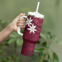 Tahiti Matarii Tumbler With Handle Tahitian Spring Red Galaxy LT05 - Polynesian Pride