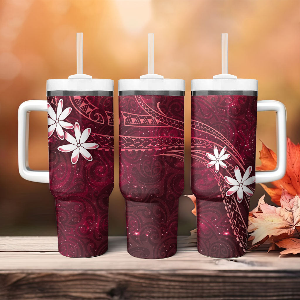 Tahiti Matarii Tumbler With Handle Tahitian Spring Red Galaxy LT05 - Polynesian Pride