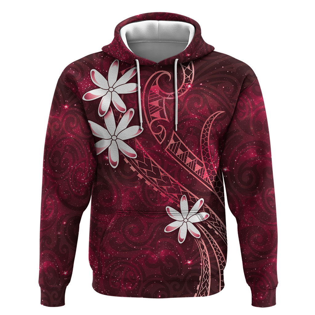 Tahiti Matarii Zip Hoodie Tahitian Spring Red Galaxy LT05 Pullover Hoodie Red - Polynesian Pride