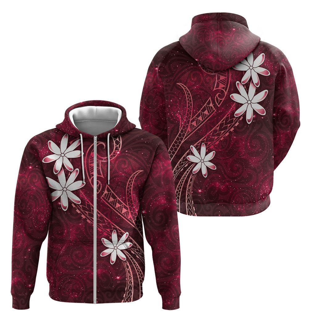 Tahiti Matarii Zip Hoodie Tahitian Spring Red Galaxy LT05 - Polynesian Pride