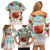 Hawaii Thanksgiving Family Matching Off Shoulder Short Dress and Hawaiian Shirt Funny Turkey Dabbing Dance LT05 - Polynesian Pride