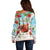 Hawaii Thanksgiving Off Shoulder Sweater Funny Turkey Dabbing Dance LT05 - Polynesian Pride