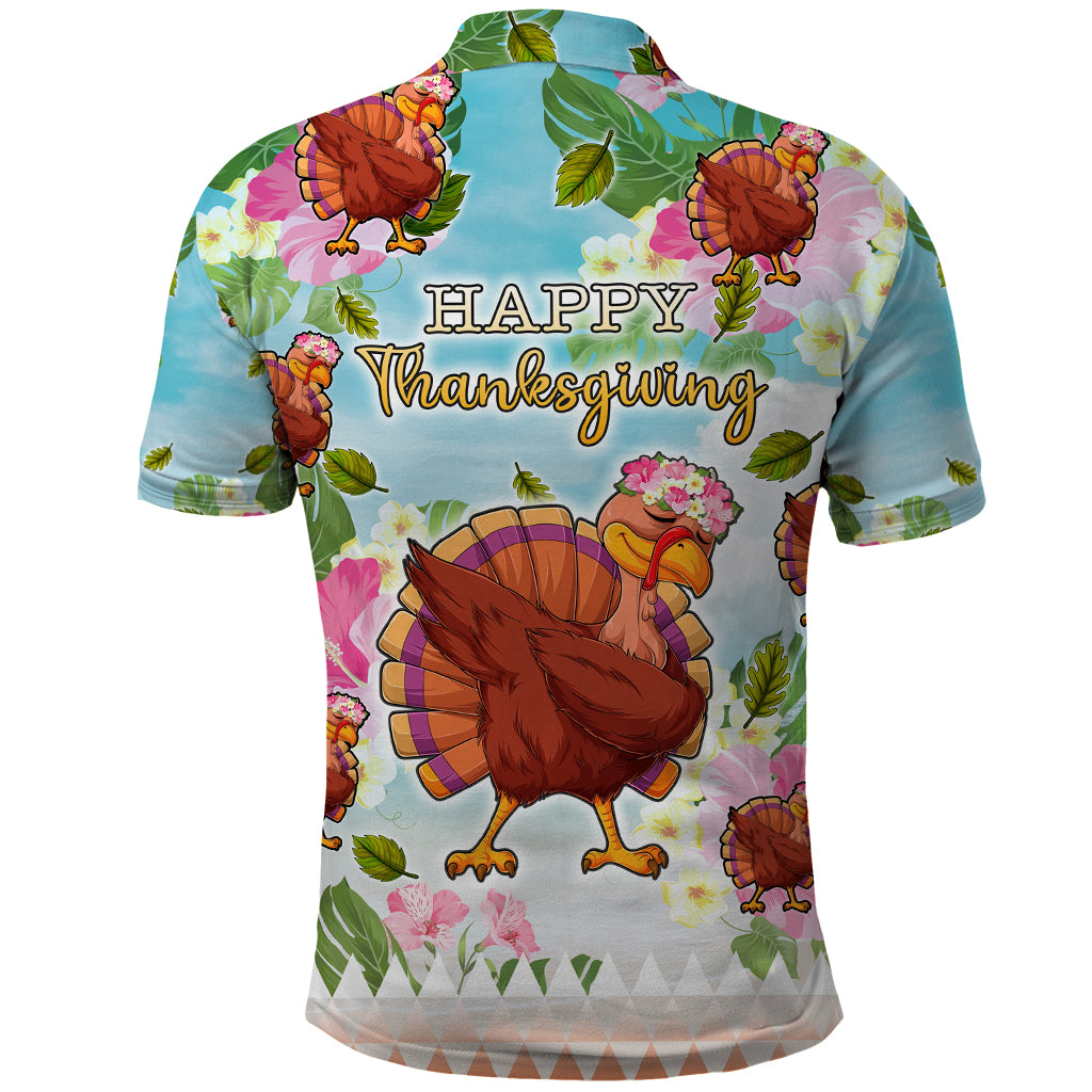 Hawaii Thanksgiving Polo Shirt Funny Turkey Dabbing Dance LT05 - Polynesian Pride
