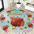 Hawaii Thanksgiving Round Carpet Funny Turkey Dabbing Dance LT05 Blue - Polynesian Pride