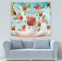 Hawaii Thanksgiving Tapestry Funny Turkey Dabbing Dance LT05 - Polynesian Pride