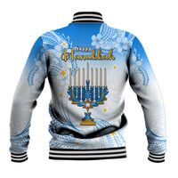 Polynesia Hanukkah Festival Baseball Jacket With Menorah Polynesian Style LT05 - Polynesian Pride