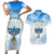 Polynesia Hanukkah Festival Couples Matching Short Sleeve Bodycon Dress and Hawaiian Shirt With Menorah Polynesian Style LT05 Blue - Polynesian Pride