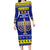 Personalised Polynesia Christmukkah Family Matching Long Sleeve Bodycon Dress and Hawaiian Shirt Menorah With Polynesian Tribal Pattern LT05 Mom's Dress Blue - Polynesian Pride