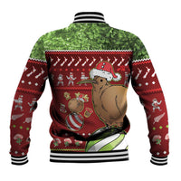 New Zealand Kiwi Christmas Baseball Jacket Paua Shell Glitter Green LT05 - Polynesian Pride