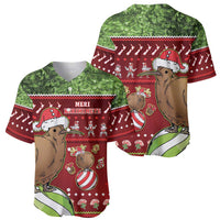 New Zealand Kiwi Christmas Baseball Jersey Paua Shell Glitter Green LT05 - Polynesian Pride