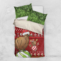 New Zealand Kiwi Christmas Bedding Set Paua Shell Glitter Green LT05 US Twin 172cm x 218cm Red - Polynesian Pride