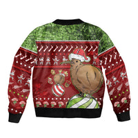 New Zealand Kiwi Christmas Bomber Jacket Paua Shell Glitter Green LT05 - Polynesian Pride