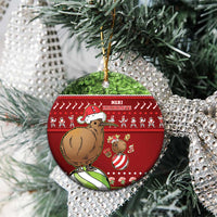 New Zealand Kiwi Christmas Ceramic Ornament Paua Shell Glitter Green LT05 - Polynesian Pride