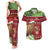 New Zealand Kiwi Christmas Couples Matching Tank Maxi Dress and Hawaiian Shirt Paua Shell Glitter Green