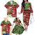 New Zealand Kiwi Christmas Family Matching Off The Shoulder Long Sleeve Dress and Hawaiian Shirt Paua Shell Glitter Green