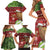 New Zealand Kiwi Christmas Family Matching Short Sleeve Bodycon Dress and Hawaiian Shirt Paua Shell Glitter Green