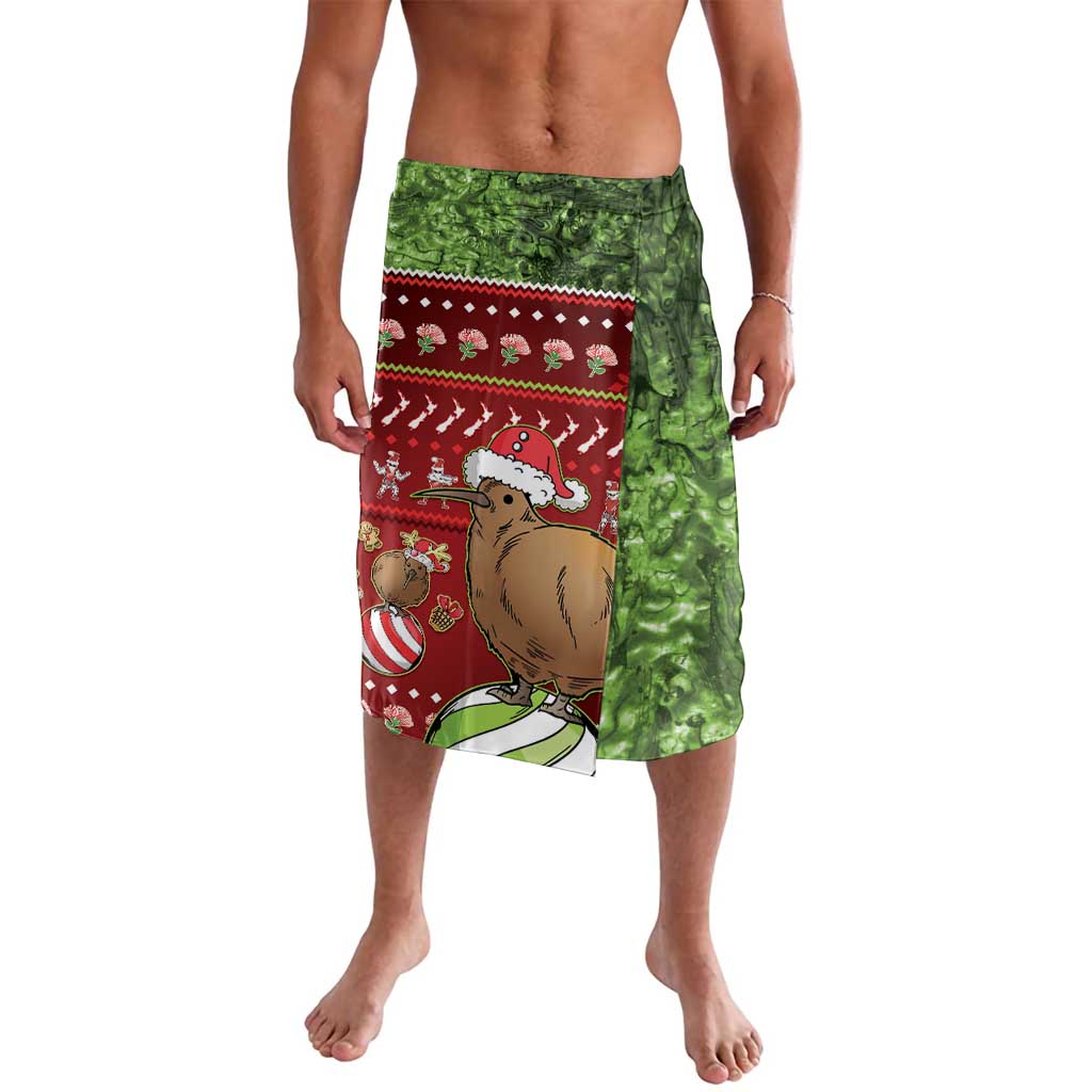New Zealand Kiwi Christmas Lavalava Paua Shell Glitter Green LT05 Red - Polynesian Pride